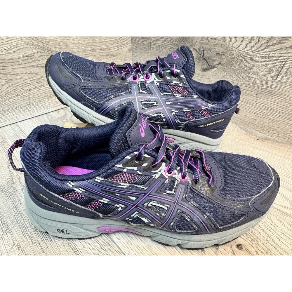 Womens Size 6.5 ASICS Gel-Adventure 6 Dark Blue Grey Trail Running Hiking Shoes